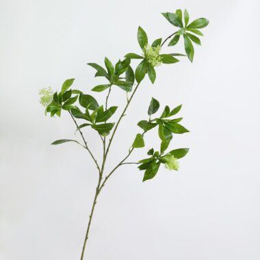  Artificial Green Plant with Faux Leaves and Hanging Clock for Home Decor