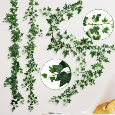 Artificial ivy vines with faux leaves for home and pipe decoration