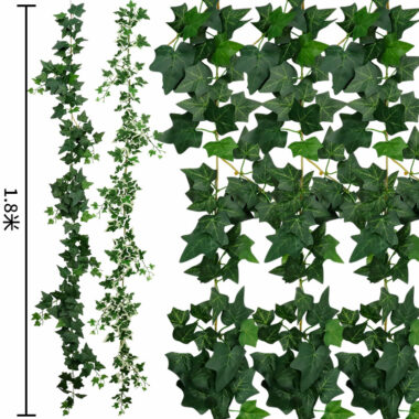 Artificial ivy vines with faux leaves for home and pipe decoration