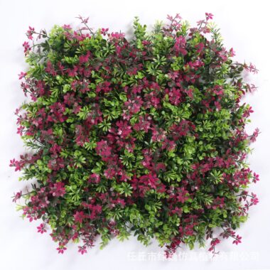 Artificial plants vertical green wall with faux flowers for indoor decor