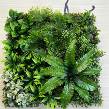Artificial plants vertical green wall with faux flowers for indoor decor