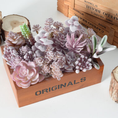  Custom Teddy Bear Plush Toy with Artificial Succulents and Logo