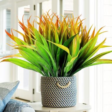 Outdoor Artificial Hanging Spider Plant Bundle with Sword Leaves