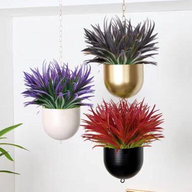Outdoor Artificial Hanging Spider Plant Bundle with Sword Leaves