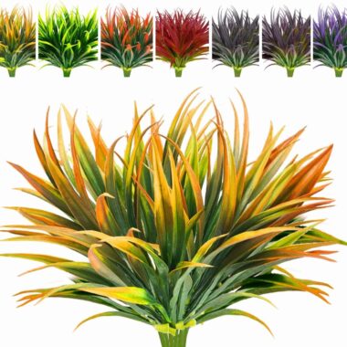 Outdoor Artificial Hanging Spider Plant Bundle with Sword Leaves