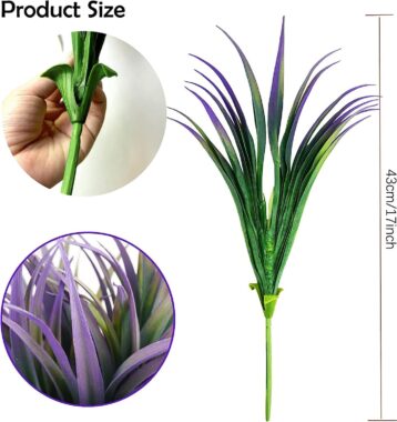 Outdoor Artificial Hanging Spider Plant Bundle with Sword Leaves